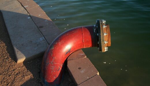 pipe, red, lake, drain pipe, nature, water, drain, pump, tube, pipeline