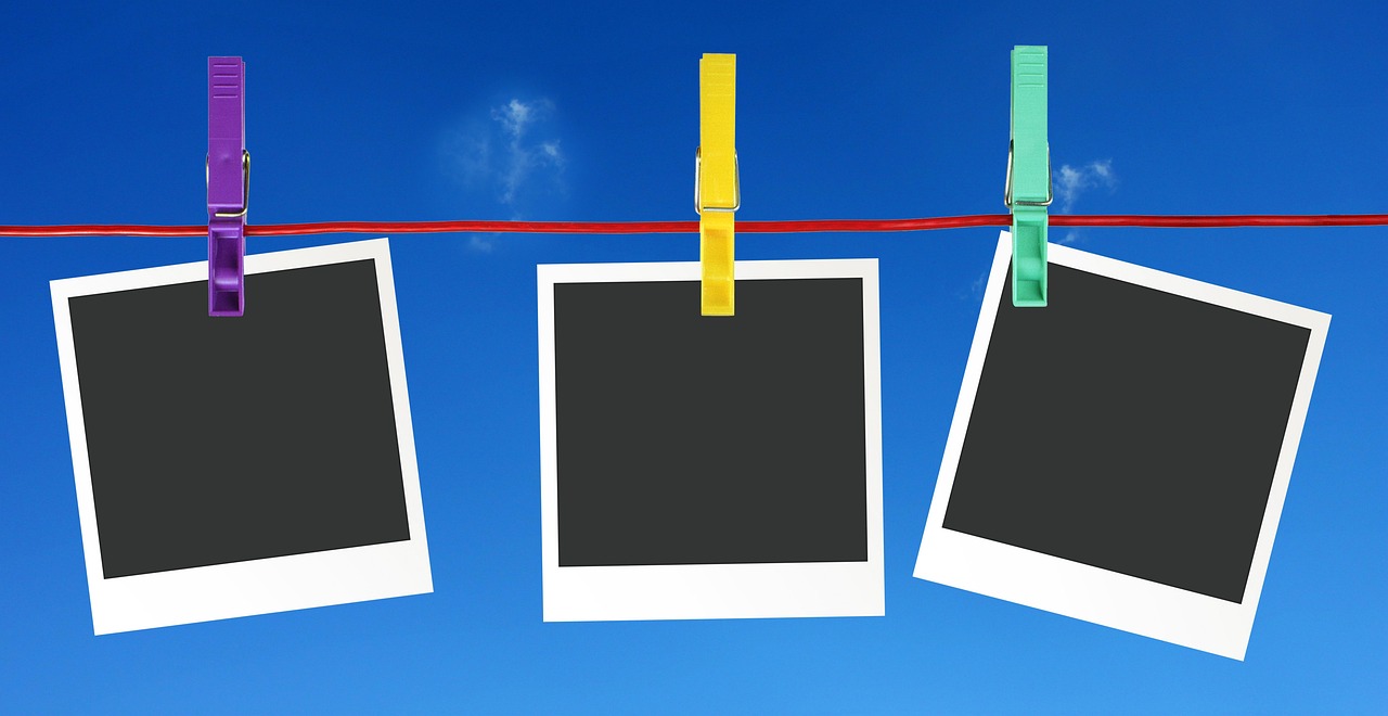 polaroid, hung up, clothespins, unwritten, nylon cord, red, empty, picture frame, heaven, blue, frame, outline, polaroid, polaroid, polaroid, polaroid, polaroid, picture frame, picture frame, picture frame
