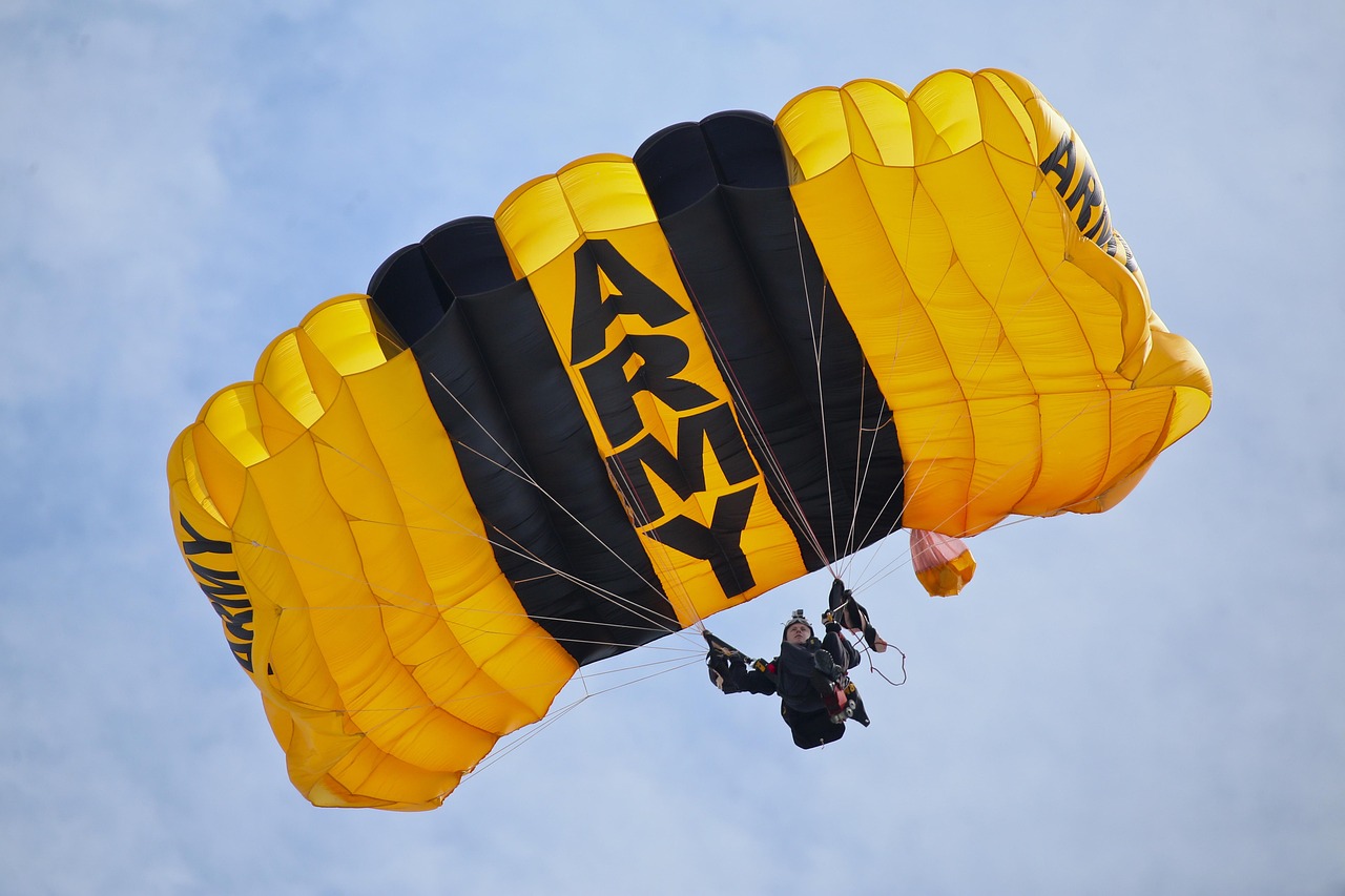 united states army parachute team, parachute, skydive, blue team, blue army